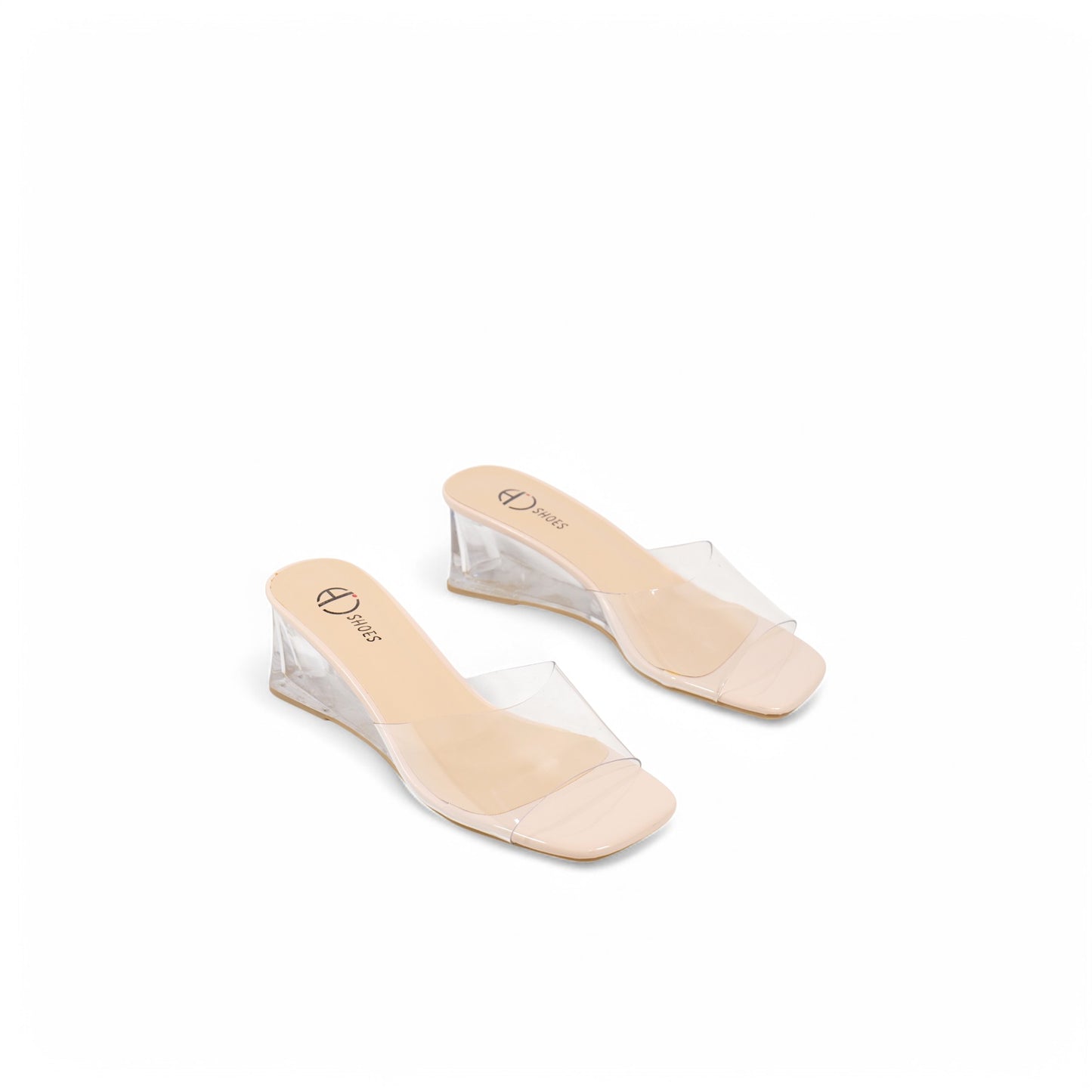 Sandalias de cuña de vinilo transparente