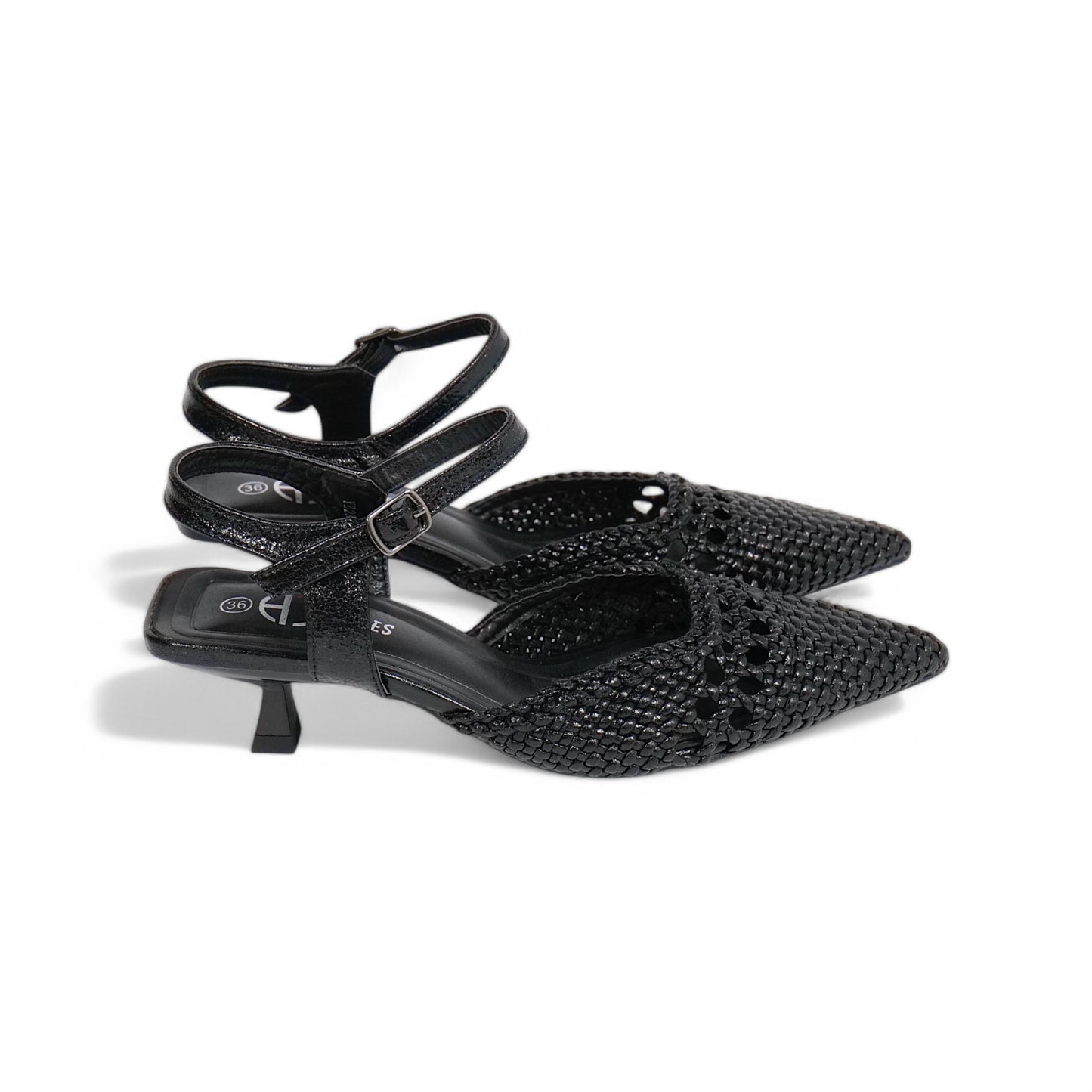 Zapatos de tacón Kitten diseño trenzado