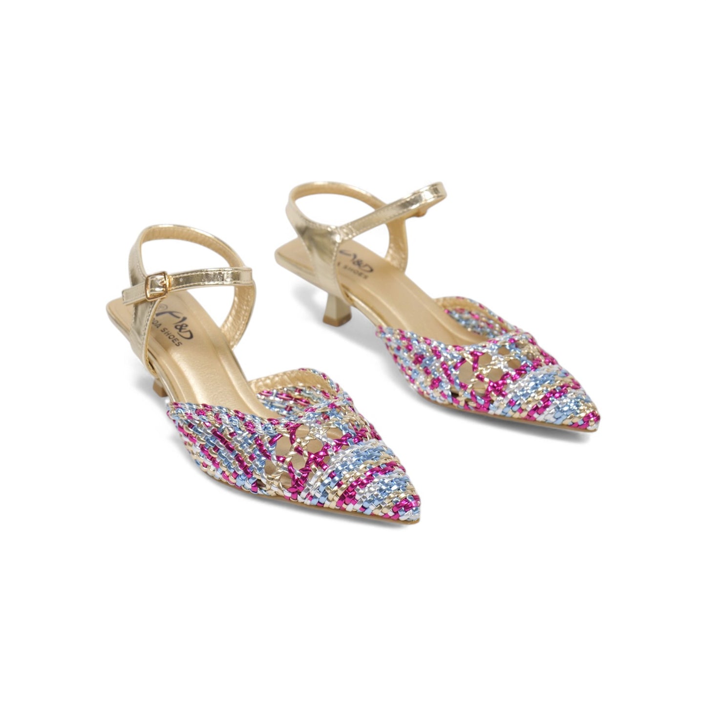 Zapatos de tacón Kitten diseño trenzado