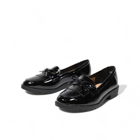 Mocasines con lazo efecto charol